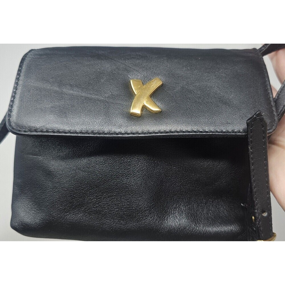 Paloma Picasso Vintage Black Soft Italian Leather Shoulder Crossbody Bag - Picture 2 of 13